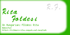 rita foldesi business card